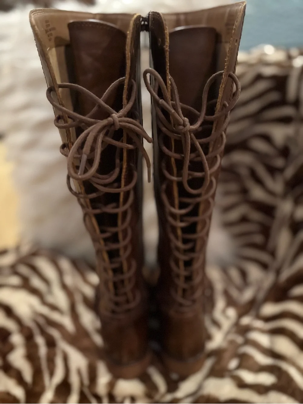 Classic Brown Tall Leather Riding Boots